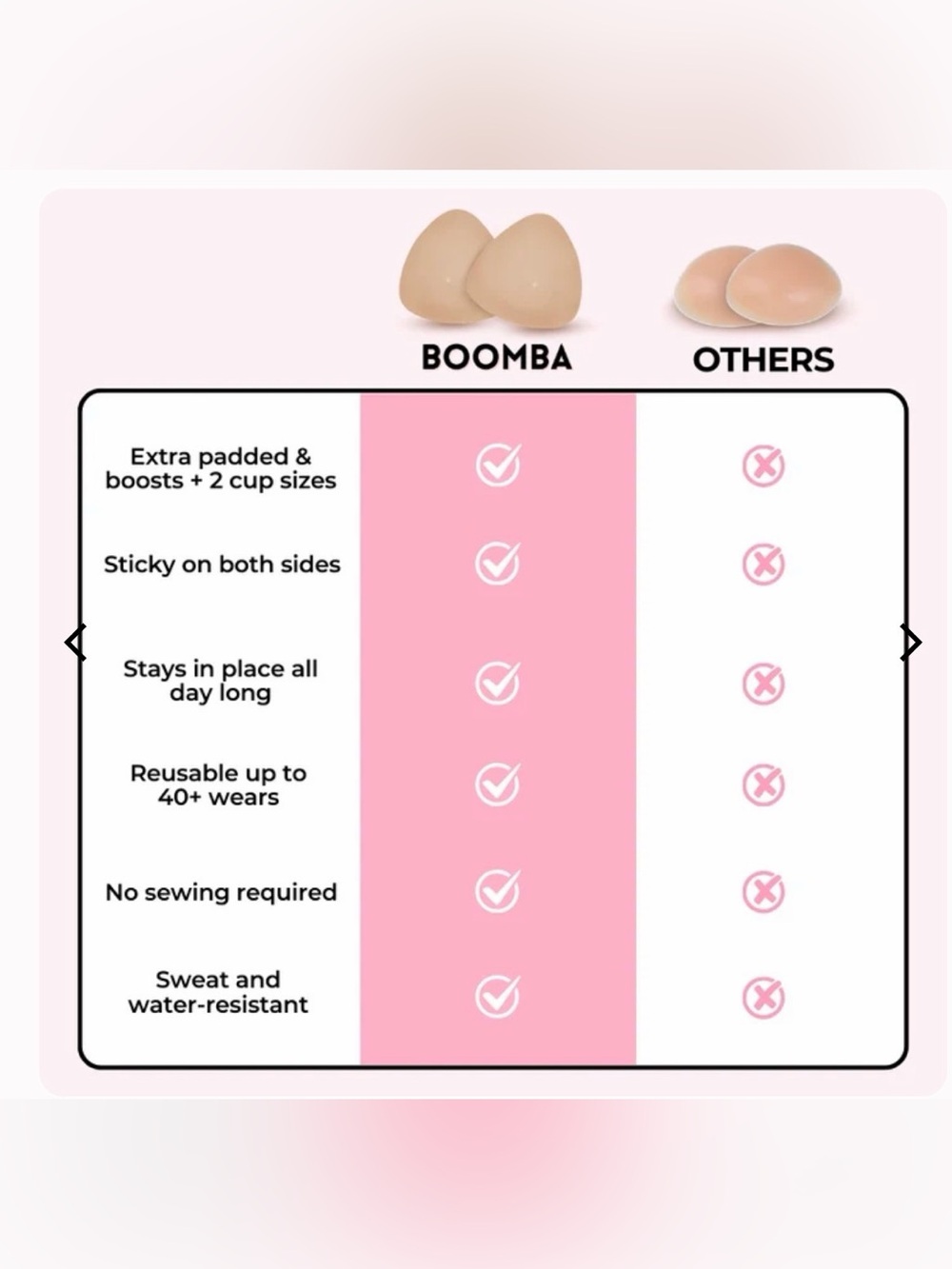 BOOMBA bra inserts invisible lift ultra push up size M - Picture 5 of 5